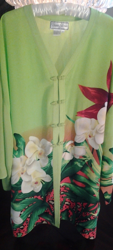 NEW DIANN GILLMAN TROPICAL SILK LIME GREEN BEADS S